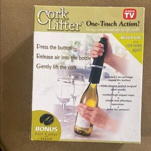 Cork Lifter Wine Opener with Foil Cutter
